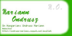 mariann ondrusz business card